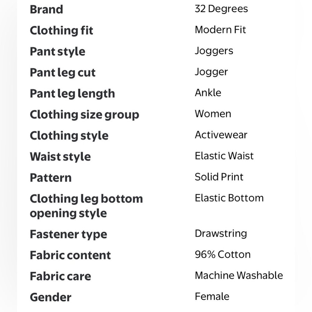 32 Degrees Cool Women's Black Drawstring Twill Jogger Pants - Picture 4 of 12